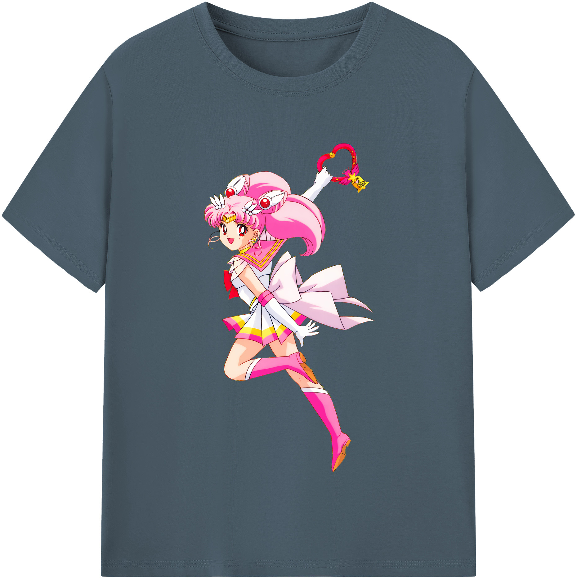 （画像用） 美少女戦士セーラームーン ちびうさ Sailor Moon Chibiusa Tsukino Usagi Small Lady Serenity 綿100％半袖Tシャツ（フロントプリント）
